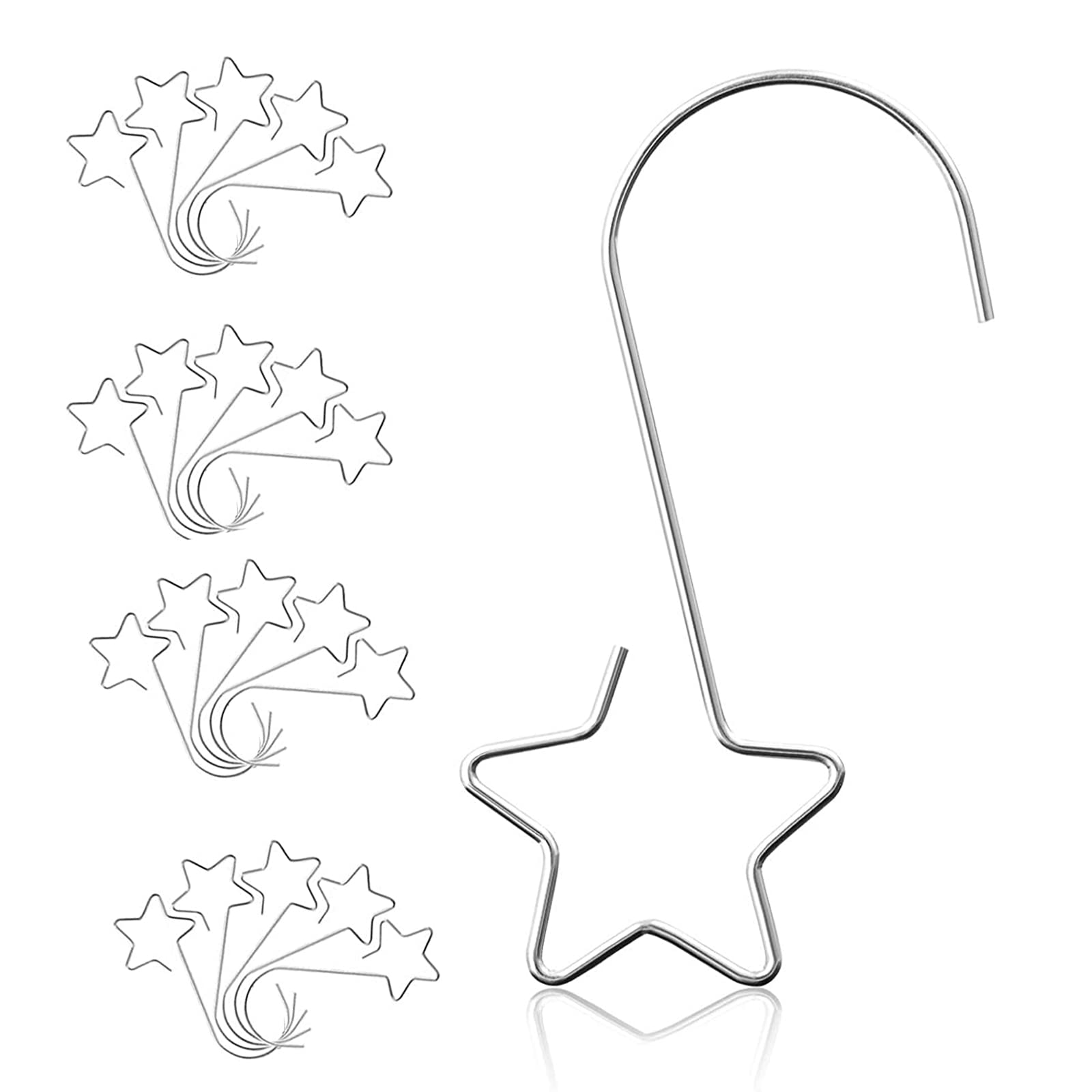 Photo 1 of 2 PACK***BOOMBON Christmas Ornament Hooks,Tree Ornament Hooks,Christmas Tree Decorating Hangers,20 Pcs Stainless Steel Christmas Ornament Hangers for Christmas Tree Decoration Party Decorations Silver-20pcs