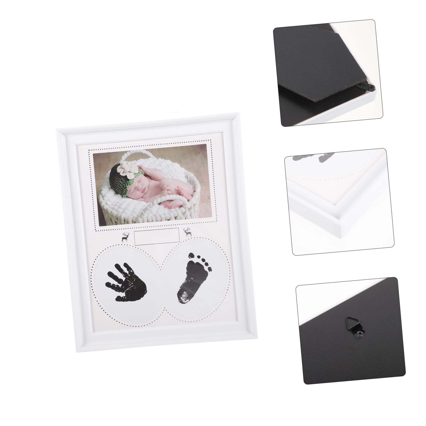 Cadre Photo Personnalisé Blanc Cadre Souvenir Naissance pour Mains et Décoration Maison et Naissance