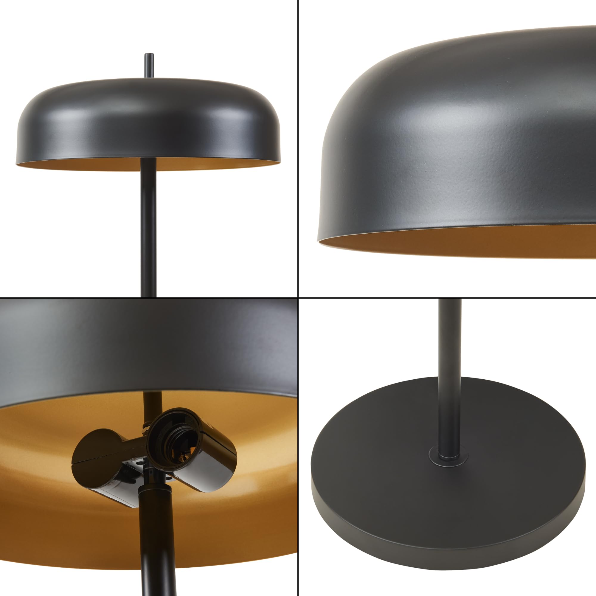 lux.pro Lámpara de Pie Barton Moderna Lámpara de Lectura para Despacho Salón Dormitorio Versátil Estable 2x E27 60W Metal Altura 159 cm Pantalla: 10x35 cm - Negro