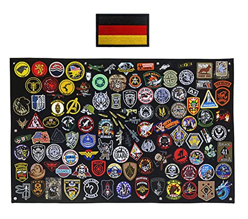 114 x 76 cm - Patches de suspension - Patches Panneau Compatible avec Velcro - Tapis mural - Panneau de fixation - Tactique militaire - Organiseur de patchs avec fermeture