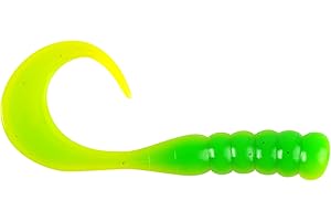 Berkley PowerBait Grubs, Green Chartreuse, 3"
