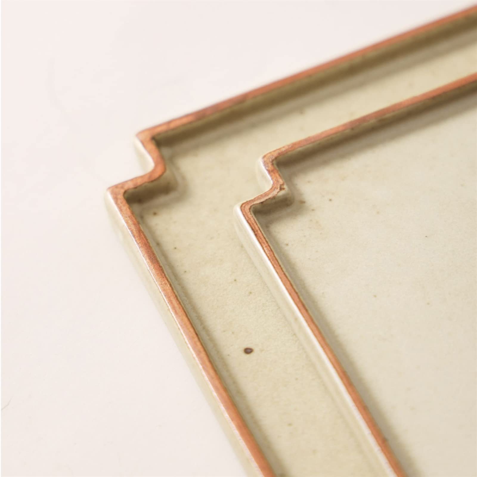 Talerze Deserowe Ceramiczny płaski talerz obiadowy domowa kuchnia restauracja kawiarnia deserowy prosty kwadratowy Vintage płaska zastawa stołowa Zastawa stołowa(Duży)