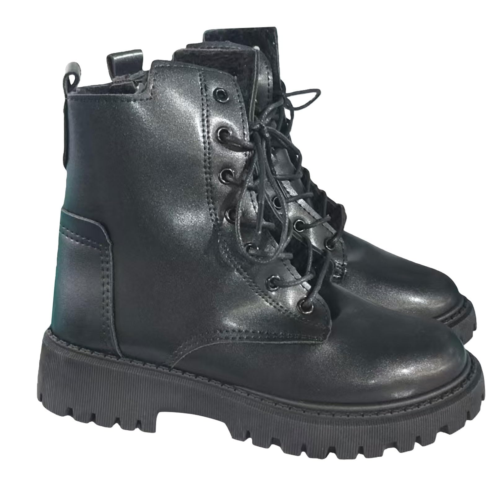 Bottes à talons hauts pour femme - Bottes de motard en cuir avec lacets - Bottes d'équitation vintage pour femme - Bottes de moto pour femme - Antidérapantes - Résistantes à l'abrasion - Bottes en