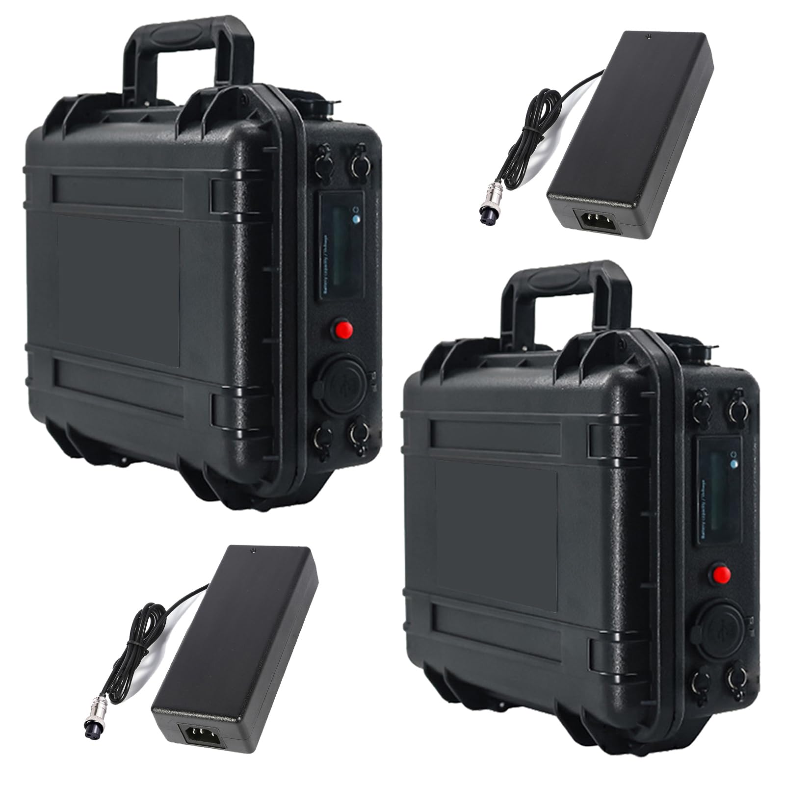 Batteria ecoscandaglio 12V Batteria al Litio con BMS | Batterie per motori elettrici (outdoor) Batterie ricaricabili per propulsione nautica con porta maschio GX16-2, display
