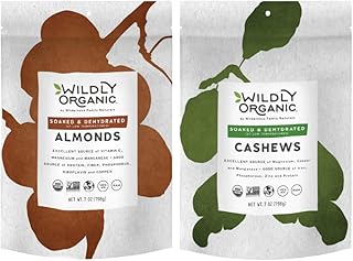 Best Bundles - 1x Organic Almonds (7oz) + 1x Organic Cashews (7oz) - Raw, Soaked, Dehydrated