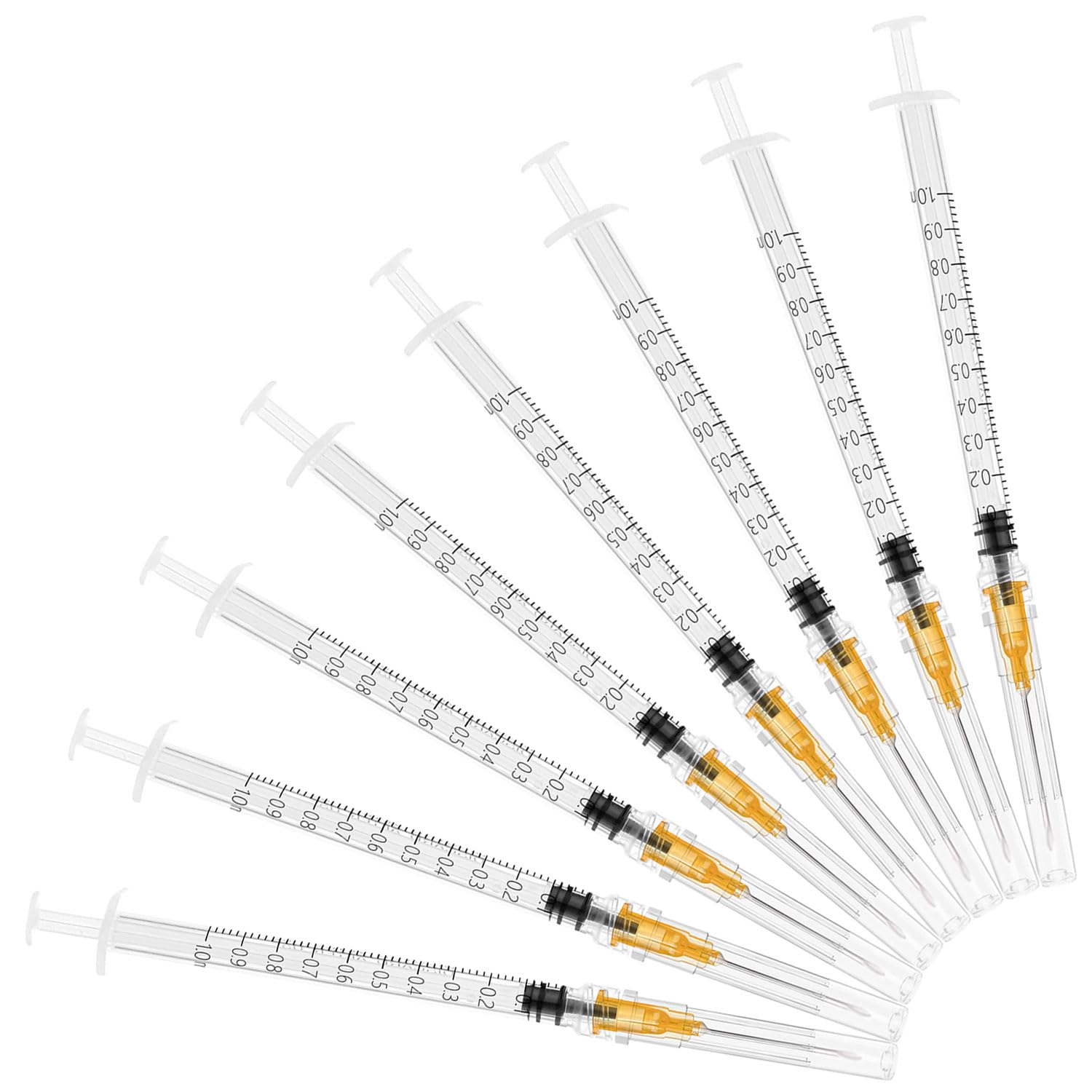 1ml Syringe with 25G 1 inch Needle, 1ml Luer Lock Syringe, Needles for Injections, Individual Package, Pack of 50