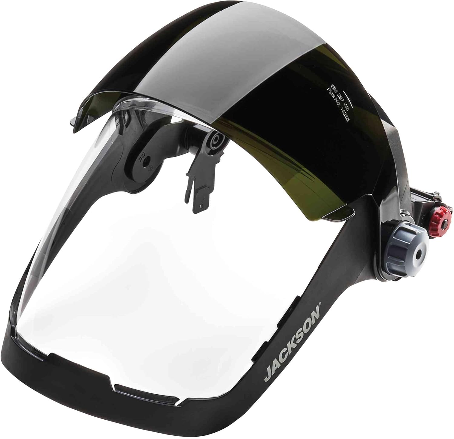 Jackson Safety QUAD 500 Face Shield - Anti-Fog Window with Chin Guard - ANSI Z87.1 & OSHA - (Multiple Styles & Headgears)