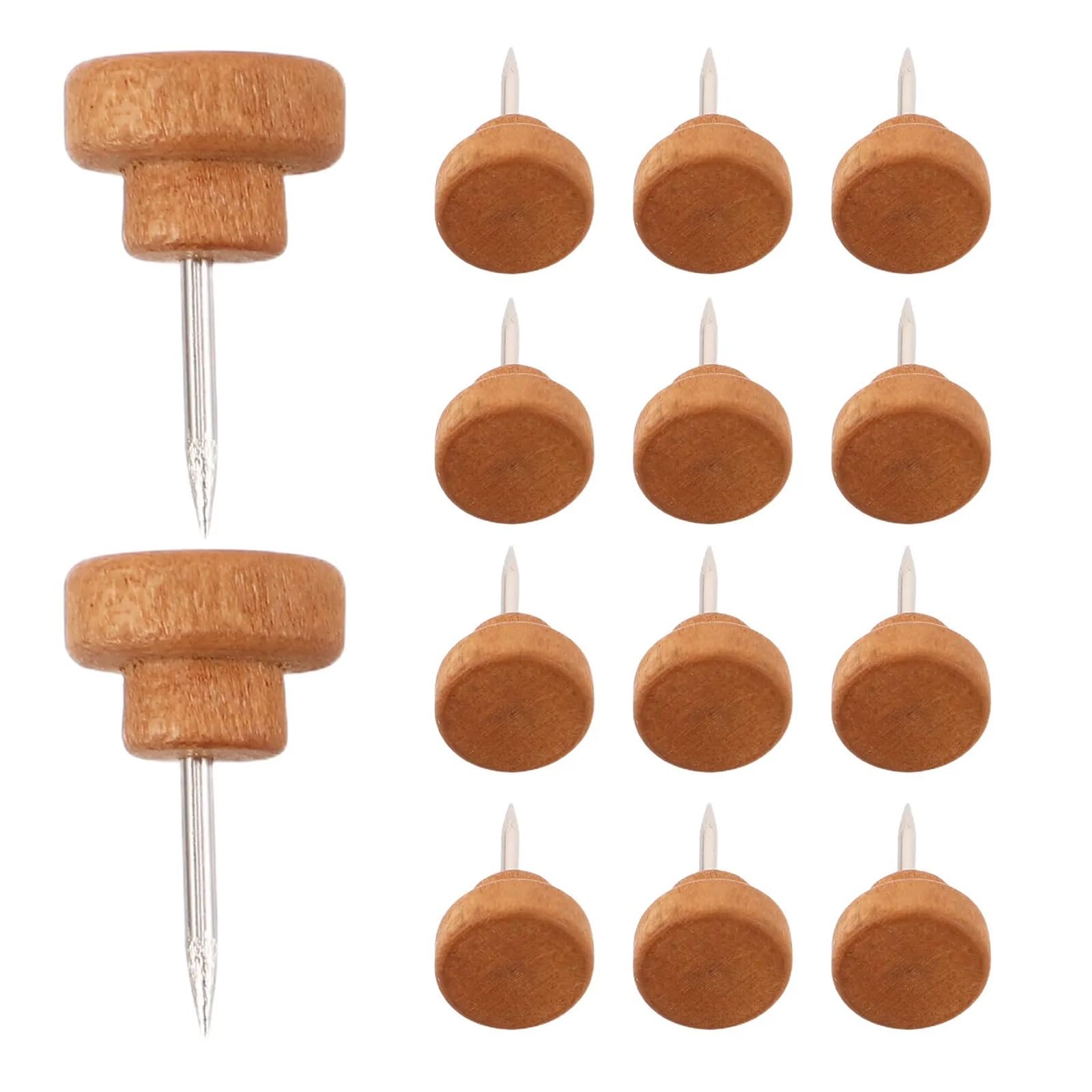 Cute Push Pins 150Pcs Wooden Push Pins Thumbtacks Flat Head Rustic Decorative Map for Cork Board Office Classroom Pin