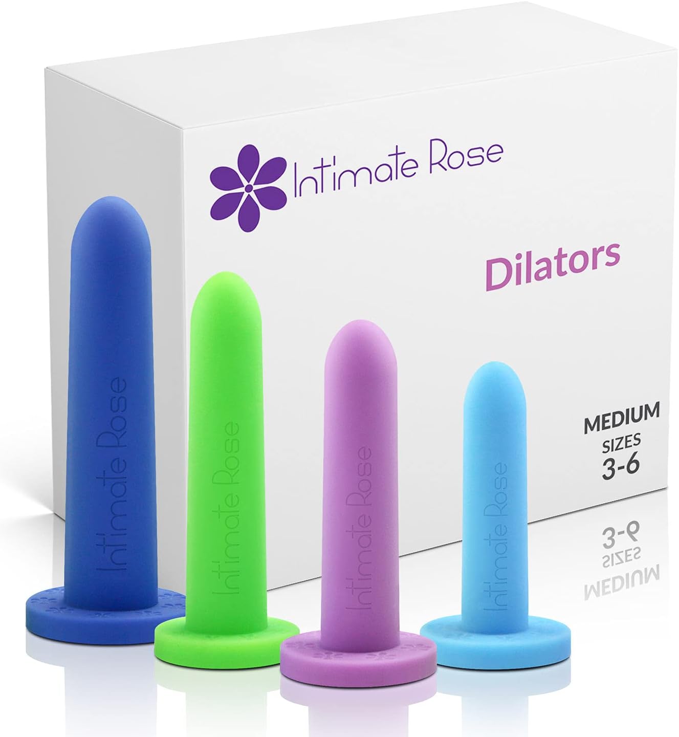 Velvet Rose Intimate Lubricant Vaginal Moisturizer 8oz & Intimate Rose Medium 4-Pack Silicone Dilators for Women & Men, Medical Device for Pelvic Pain Relief in Sizes 3-6 Bundle : Health & Household