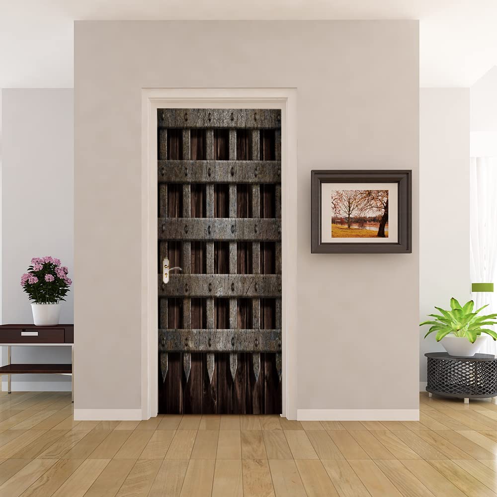 Autocollant porte trompe l'oeil donjons pour transformer un couloir sombre