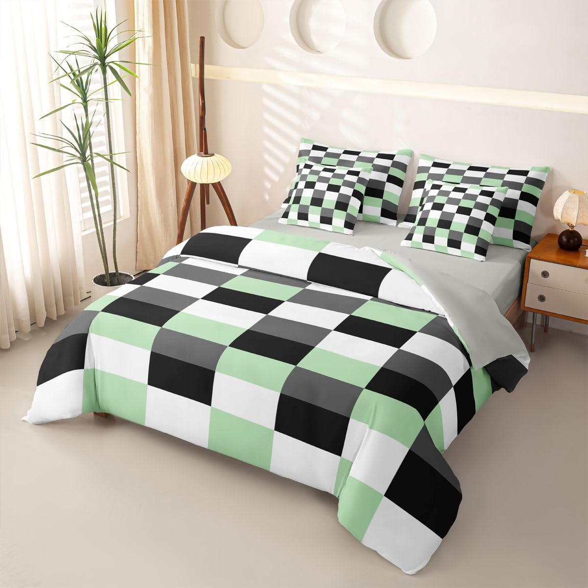 Homewish Geometrisch Schick Bettwäsche Set 7teilig 220x240