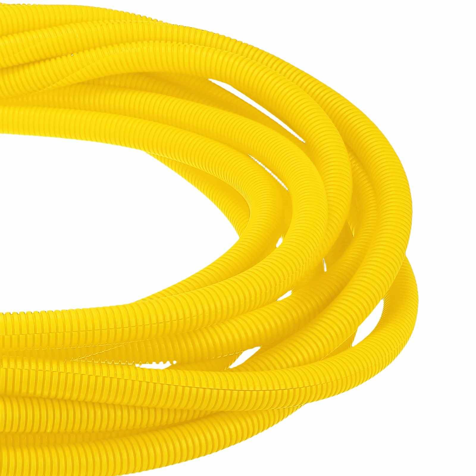 DMiotech 20ft Wire Loom Split Tubing 3/4 Inch, Cord Protectors from Pet Flexible Conduit Cable Management for Office Home Garden, Yellow โ image 1