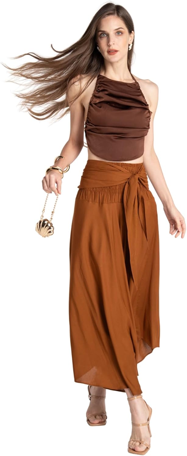 Tranquil Threads Boho Maxi Skirt for Women, Beach Sarong Wrap, Vacation Summer Skirt Dress Combo - Image 5