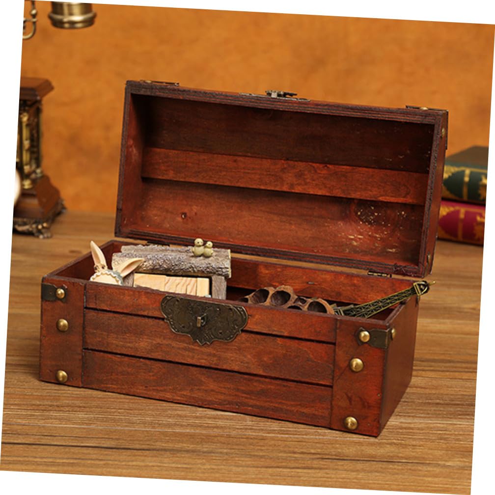 Vintage Holzkiste mit Deckel Antike Aufbewahrungsbox für Schmuck und Fotorequisiten Dekorativer Aufbewahrungskoffer für Zuhause und Fotografie