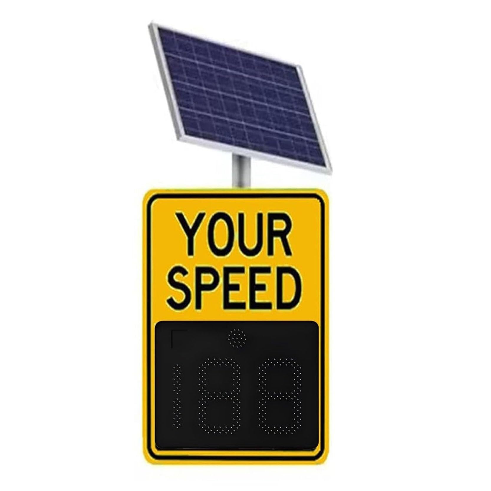 Señal de límite velocidad radar LED solar aleación aluminio