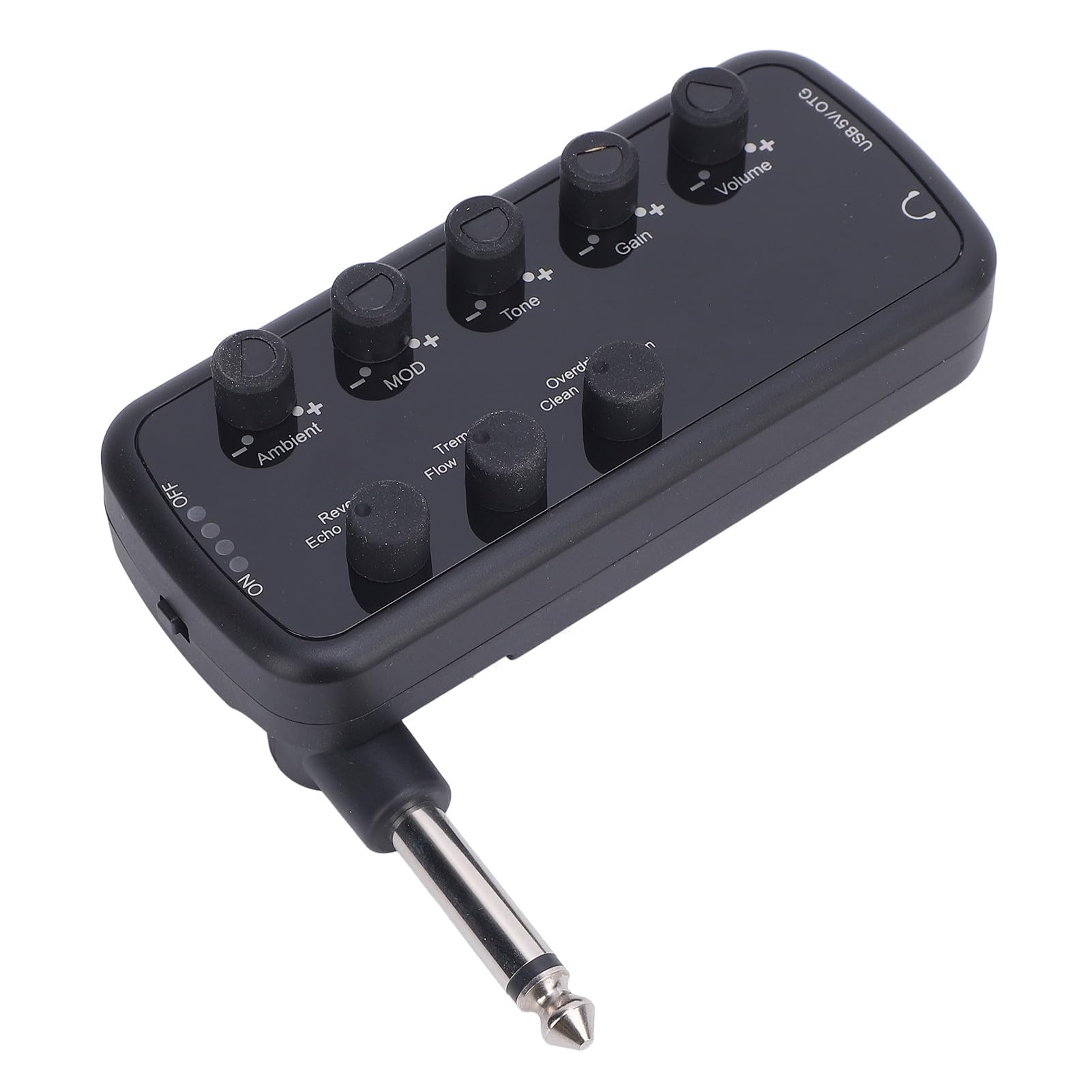 Guitar Headphone Amp, Bass Headphone Amplifier Mini Turbos with Versatile Sound Options, Multi Effects Clean Overdrive Distortion Echo Reverb Chorus Tremolo Deep Bass Headphone Amp