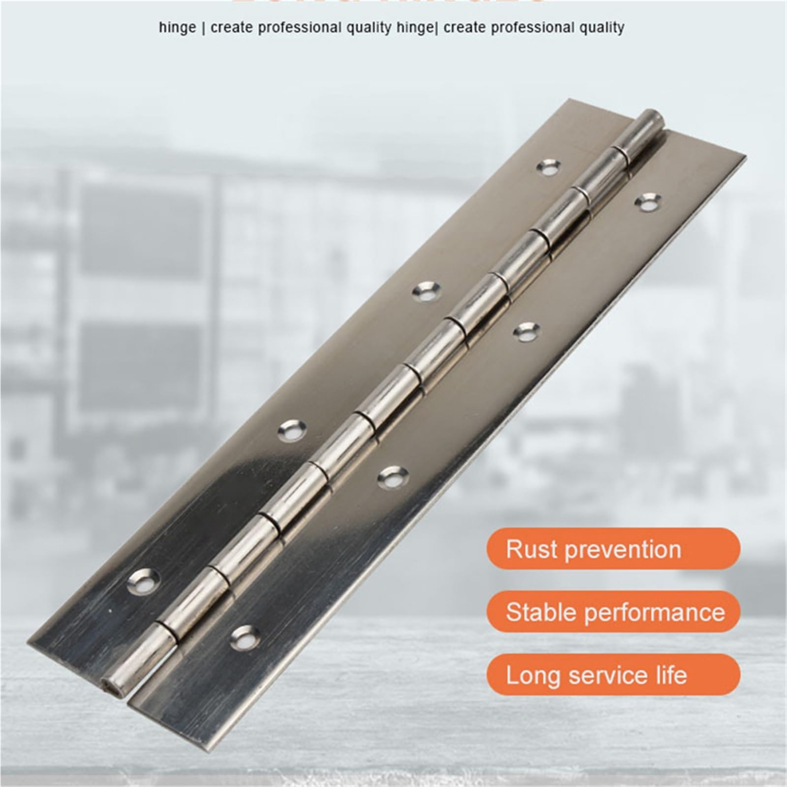 Cerniere Per Ante Cucina 8 10 12 16 20 24 Inch Piano Hinges Heavy Duty Stainless Steel 304 Continuous Hinge 270 Degree Long Cabinet Cupboard Furniture(8 inch)