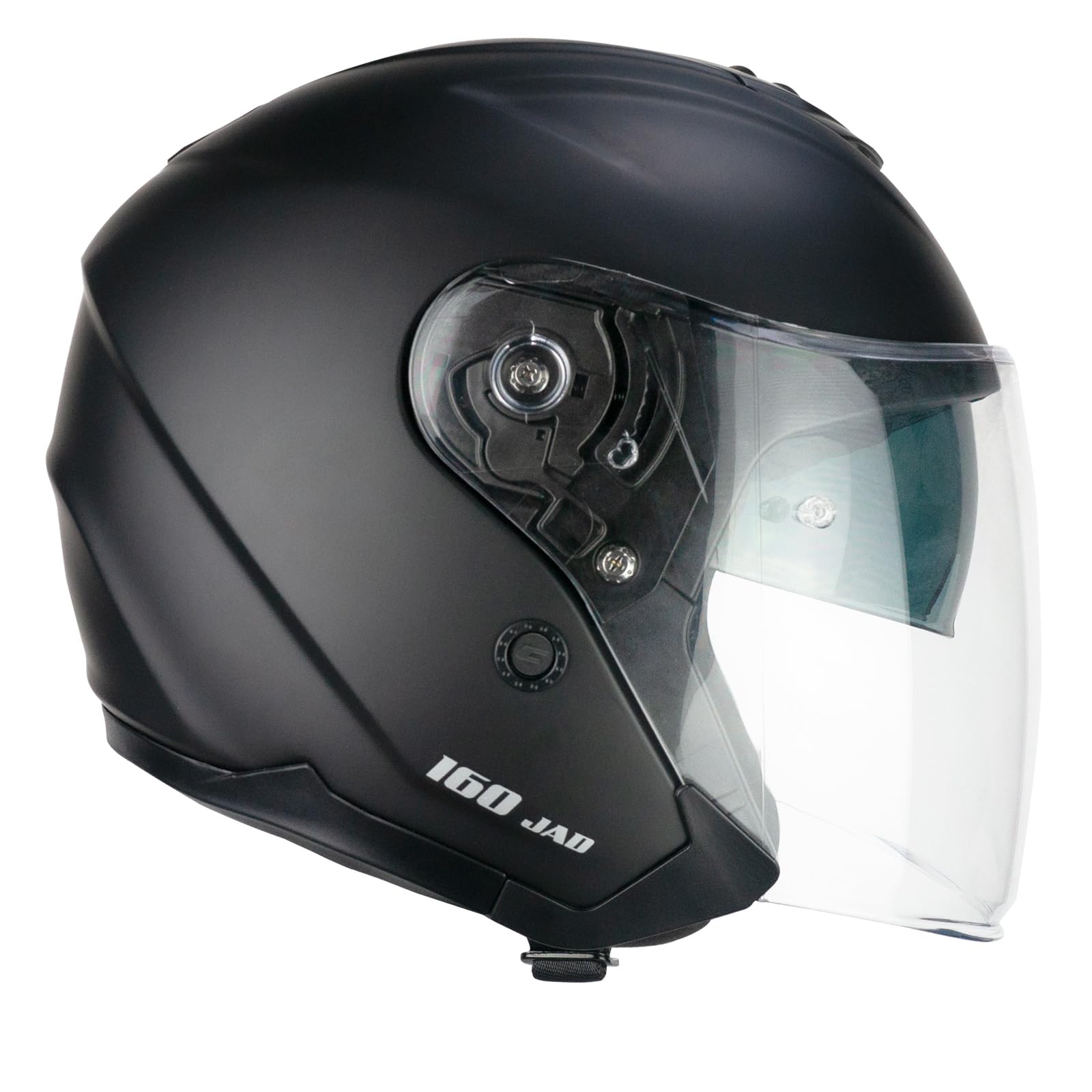 Casco Open Face CGM 191A PIX MONO – Visiera Sagomata, Taglia L (57 Cm), Nero Opaco, Omologato ECE 22.06