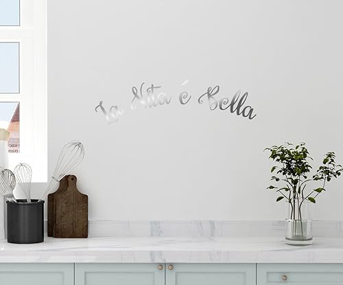24"x6" la vita e Bella la vida es bella Cita de cocina Home House Italiano Frase diciendo calcomanía de Pared Arte Mural Home Decor