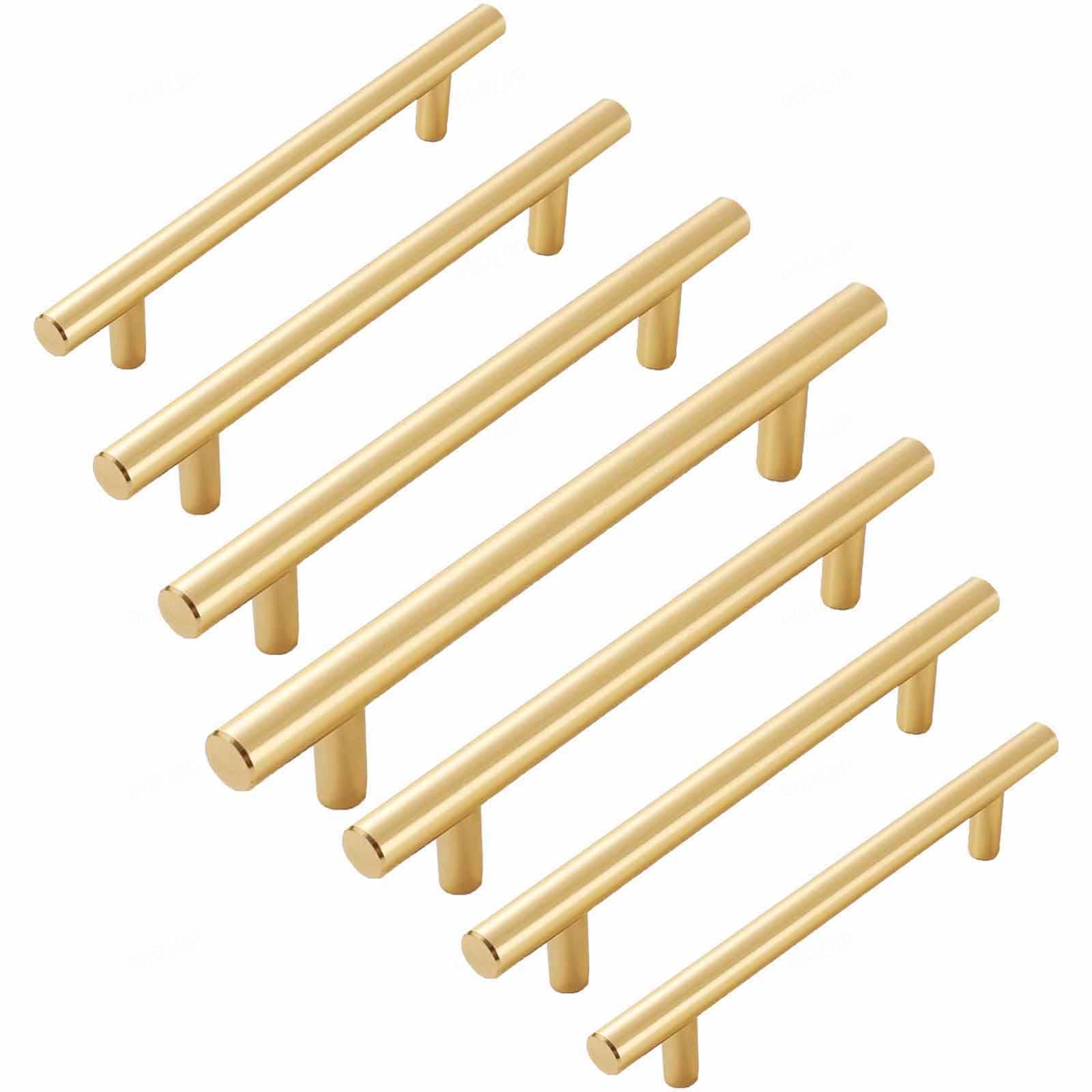 Tiradores Para Armarios Oro,Mango De Cajón De Aluminio,Tiradores De Muebles Centro De Agujero De 96/128/160/192/224/256/320mm,Manija De Armario En T,Fáciles De Instalar,Quantities:12-holecenters:192mm