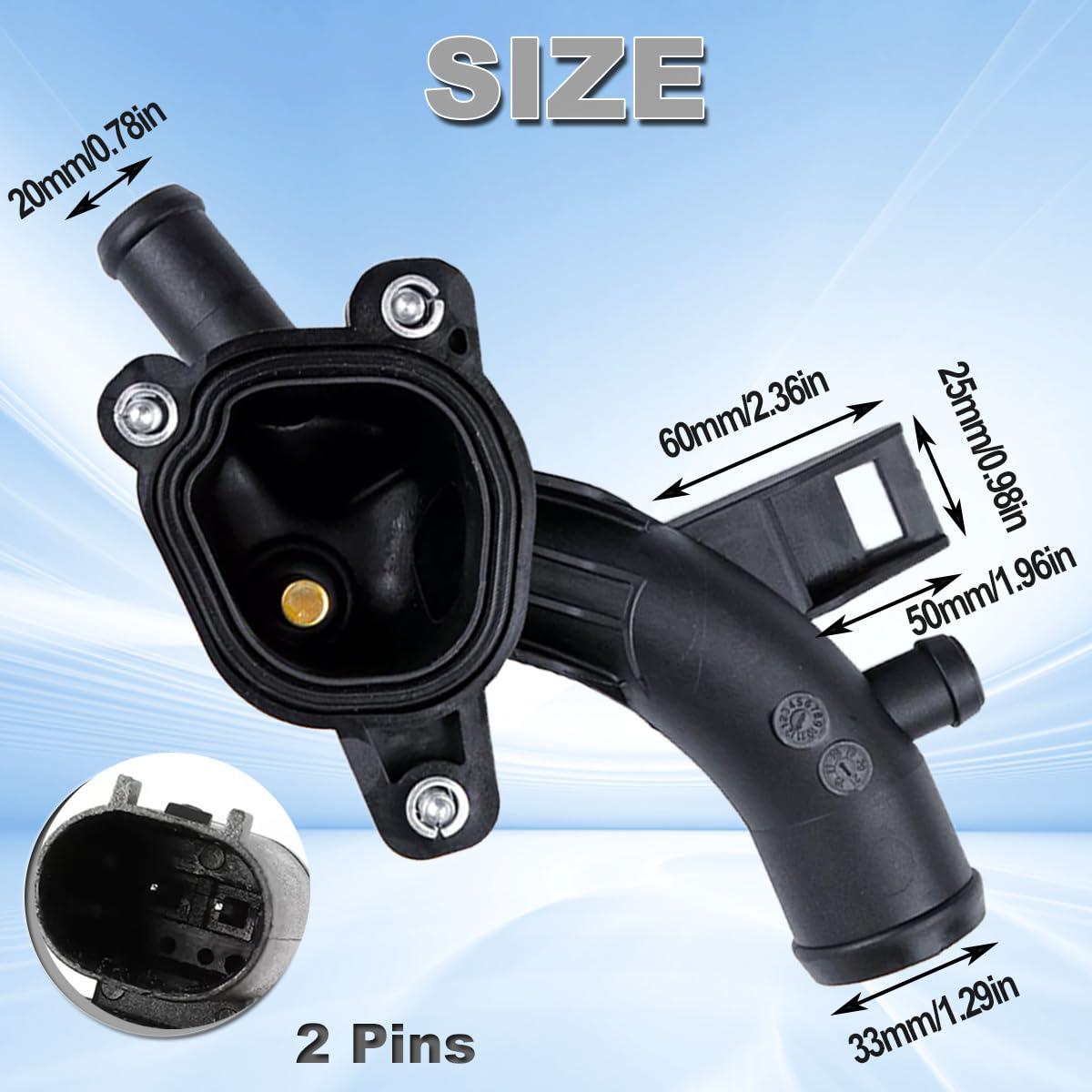 ZAMDOE 25192985 Alloggiamento termostato Uscita Acqua Liquido refrigerante per Vauxhall per Opel Adam M13 Astra Mk6 J 2010-2015 Corsa 2015-2019 Meriva per Chevrolet Aveo Cruze Station Wagon 1338487