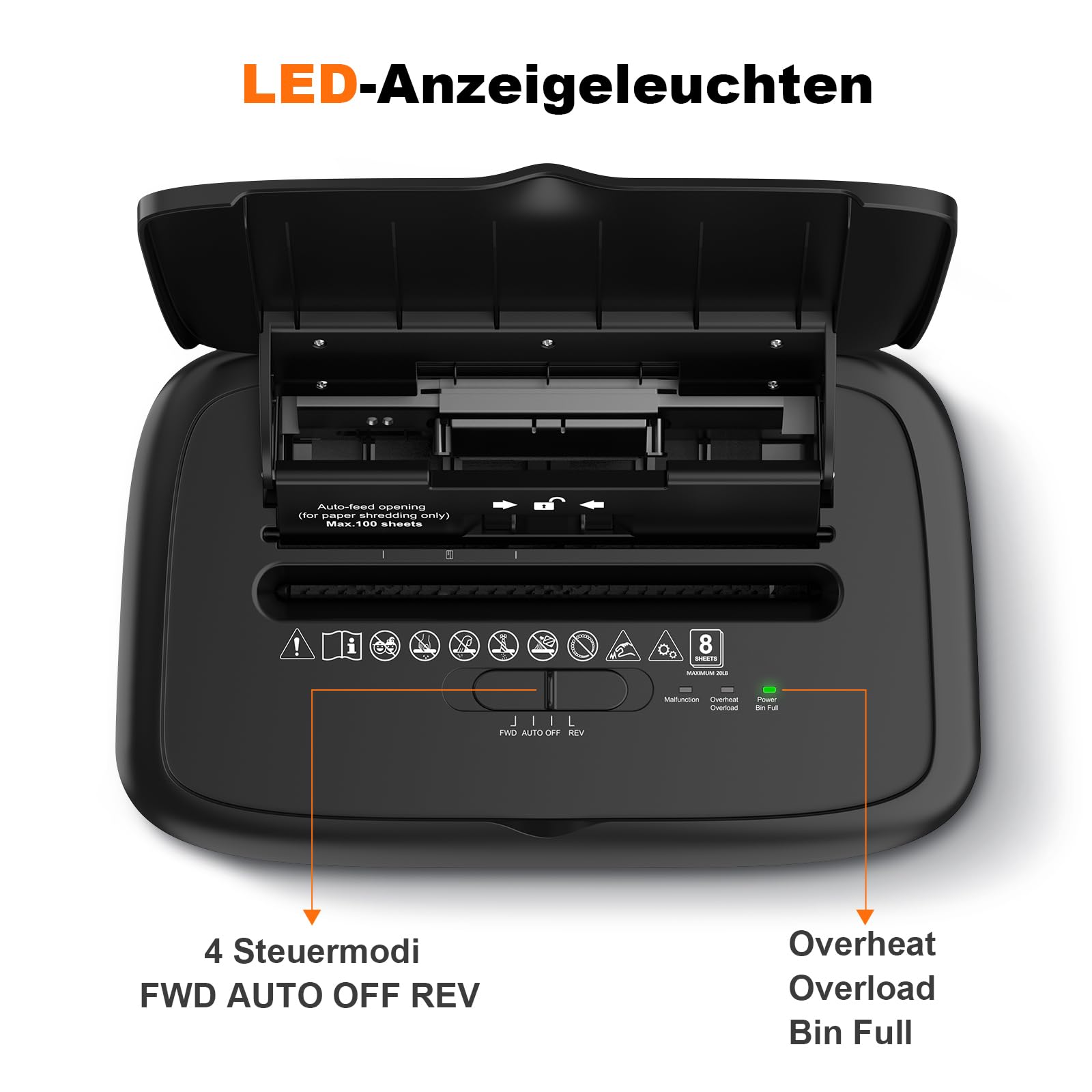 Bonsaii Aktenvernichter 100 Blatt Auto-Feed, P-4 Mikroschnitt | Anti-Stau-Funktion, 30 Min Dauerbetrieb, 16 L Auffangbehälter, leiser Betrieb für Zuhause und Büro, C231-D