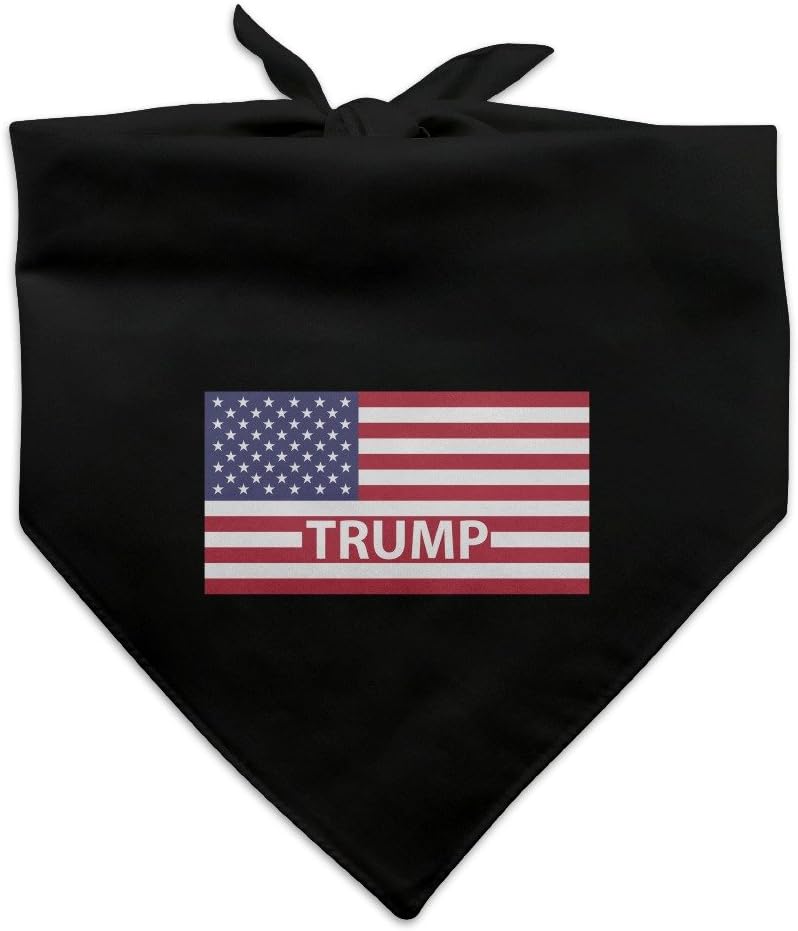 President Trump American Flag Dog Pet Bandana - Black