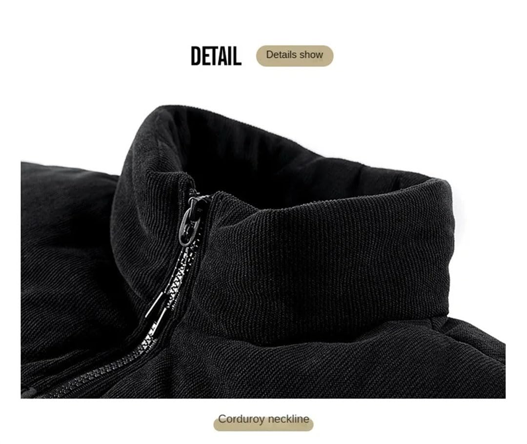 Piumino da uomo Inverno Blocchi di Colore Addensato Caldo All'aperto Stand Up Collar Cappotto Coppia Vestiti Imbott