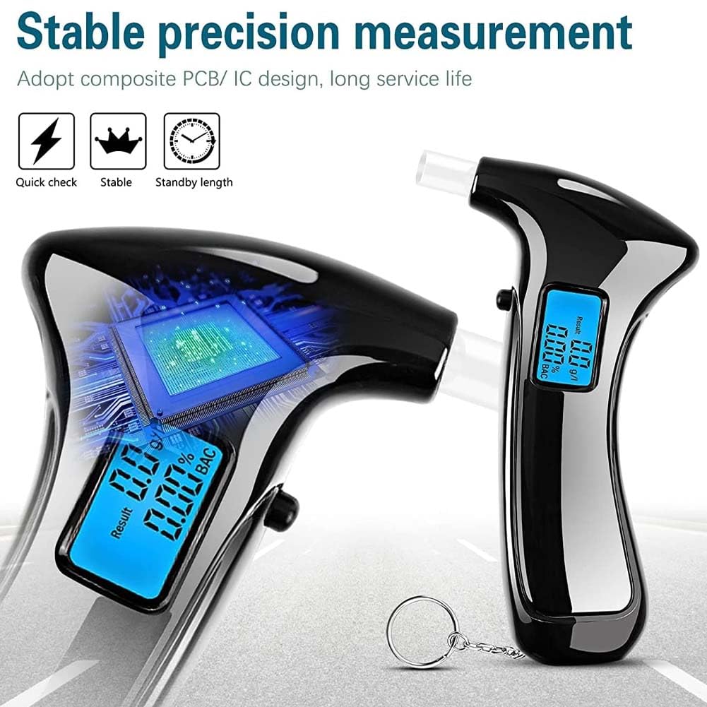 Etilometro Professionale Con Display LCD - 10 Boccagli, Portatile Per Test Alcol - Foto 10