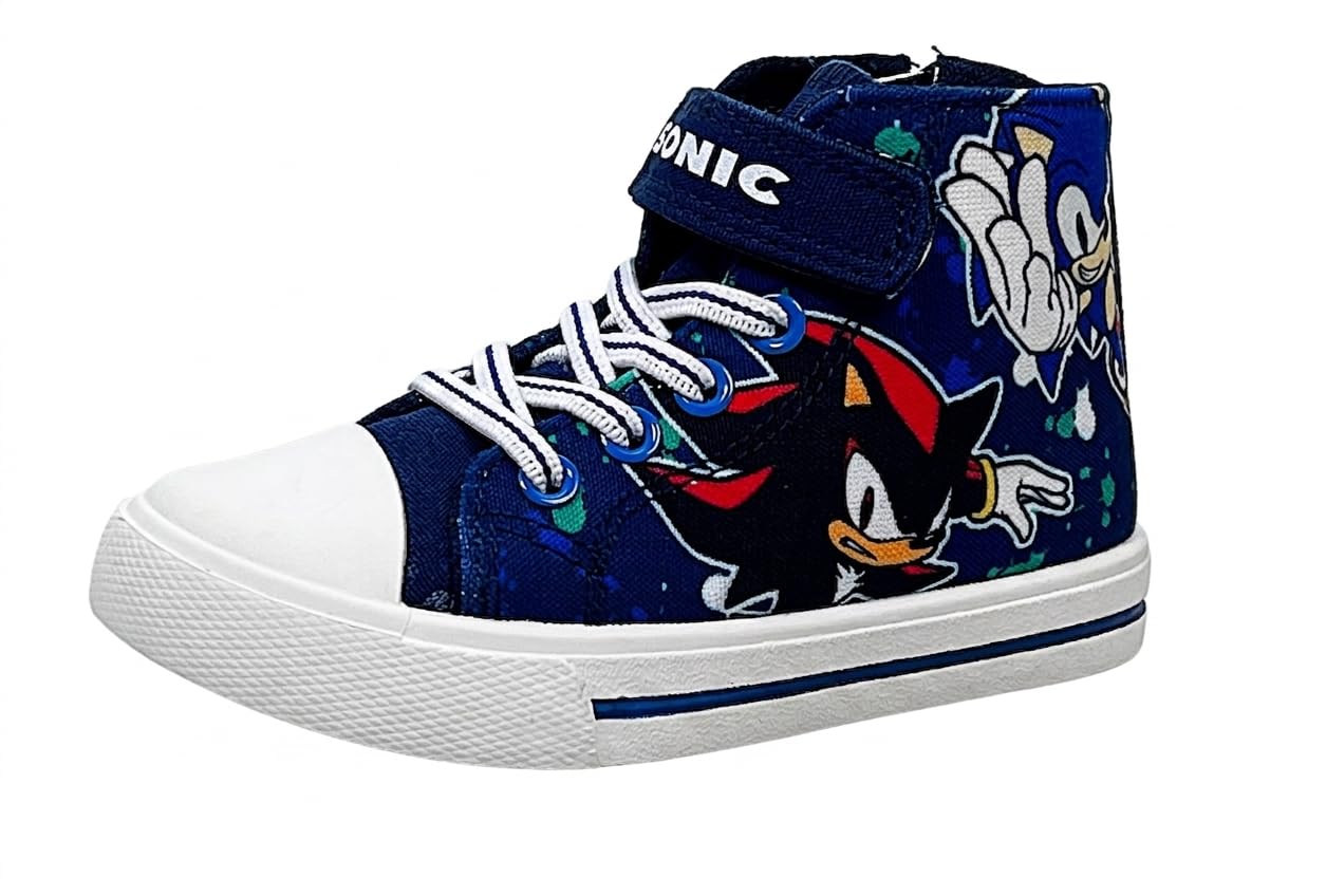 Sonic The Hedgehog Kids Boys Girls Boys Hi Top Trainers Official Licensed - Sonic 31261 Hi Top Sneakers 12 UK CH Blue
