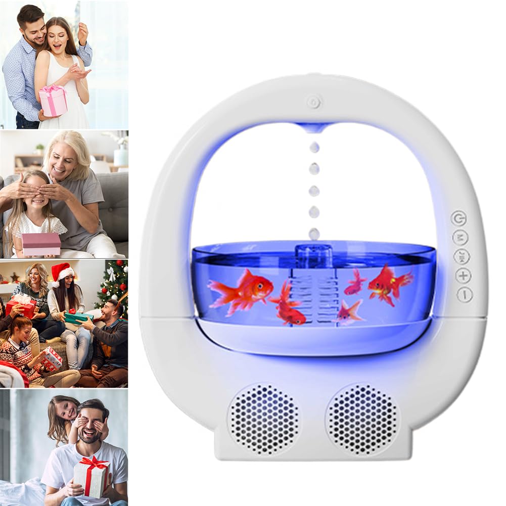 Difusor de aceites esenciales antigravedad 4 en 1, humidificador de aire compatible, humidificador de niebla fresca para acuario con luz LED multicolor para hogar, oficina, oficina
