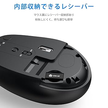 Amazon | iClever ワイヤレスマウス デュアルモード 無線マウス