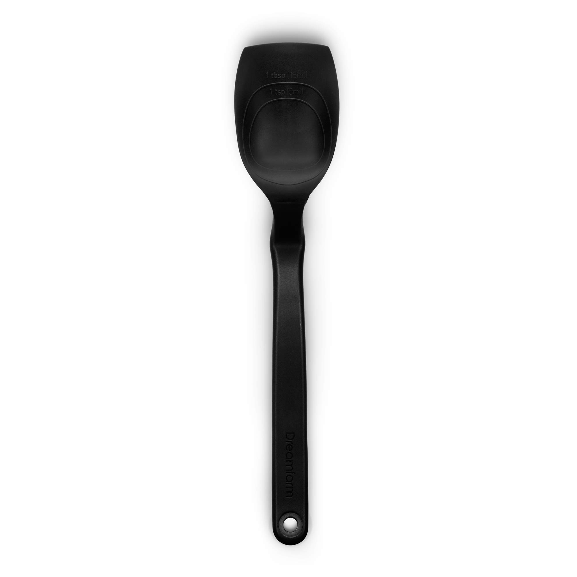 DreamfarmSupoon | Non-Stick Silicone Sit Up Scraping & Cooking Spoon with Measuring Lines | Black
