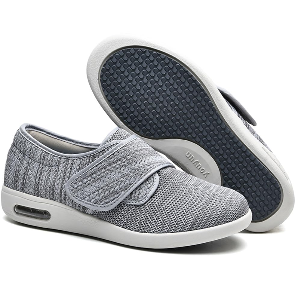 Scarpe Ortopediche Mujer con Strappo Zapatillas Deportivas de Malla sin Cordones para Mujer Zapatos con cojín de Aire para Mujer Zapatos para Caminar Tejidos elásticos(Lightgrey,40 EU)