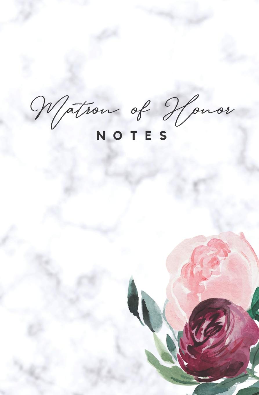 Matron of Honor Notes: Floral Marble Wedding Notebook
