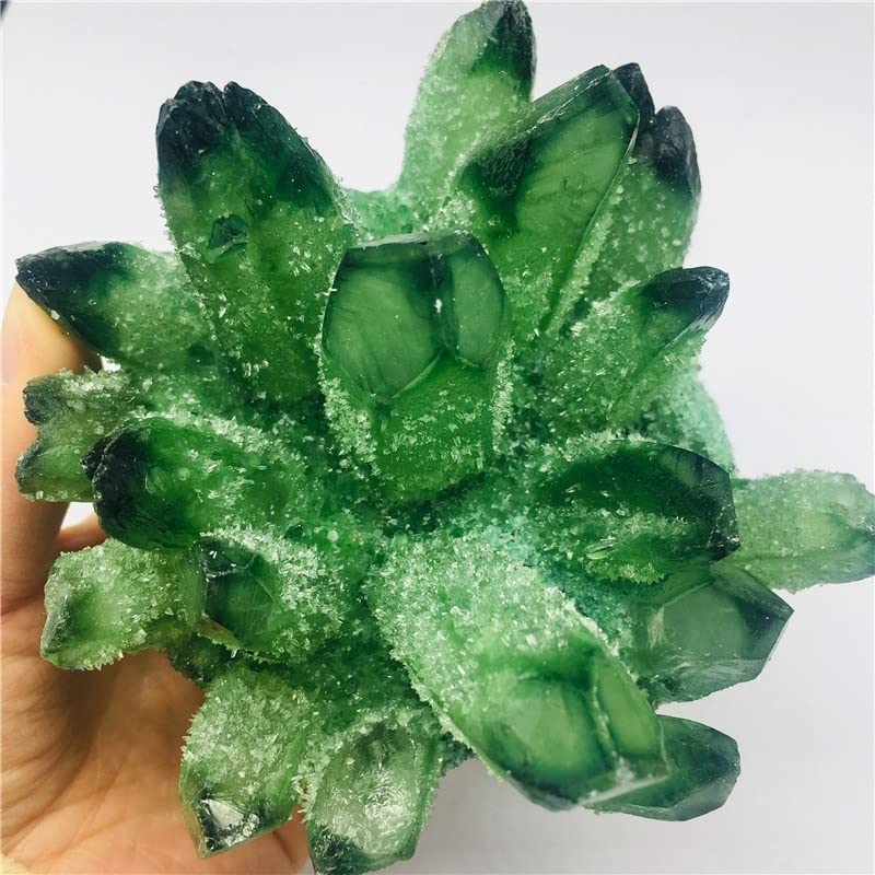 Piedras de cristal espécimen de cuarzo verde natural de 500-600g 5