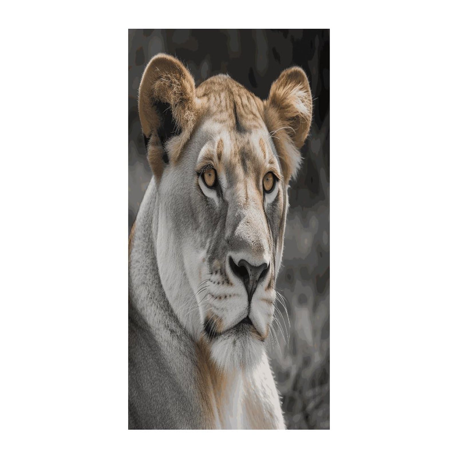 Fekiloot Style Lioness With Blue Green Eyes Door Curtain Room Divider Curtains