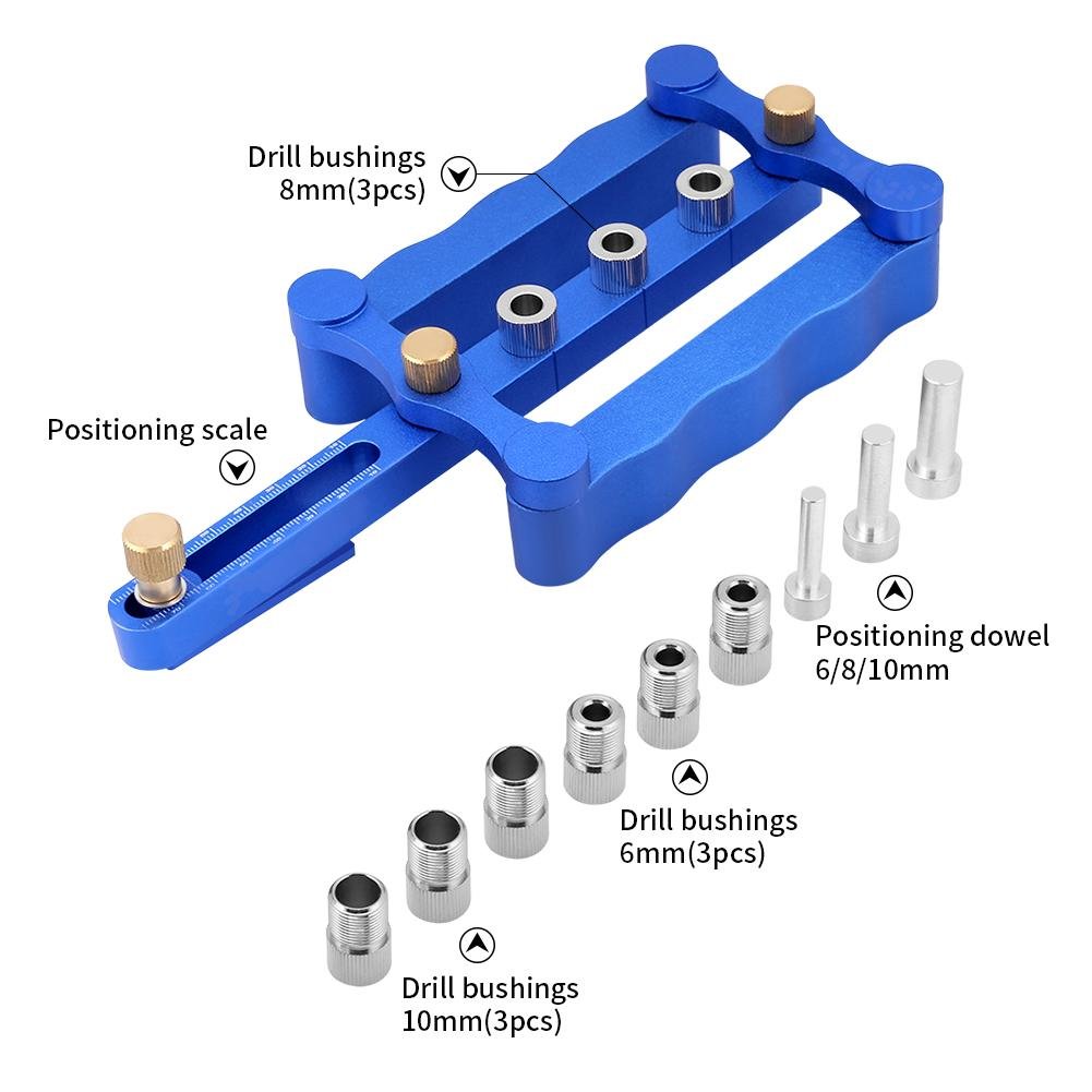 6/8/10 mm Zentrierung Jig Metrischer Stift, Holzbearbeitung Bohrwerkzeug, Bohrungsführung, Holzbohrer-Set, Bohrung aus Holz