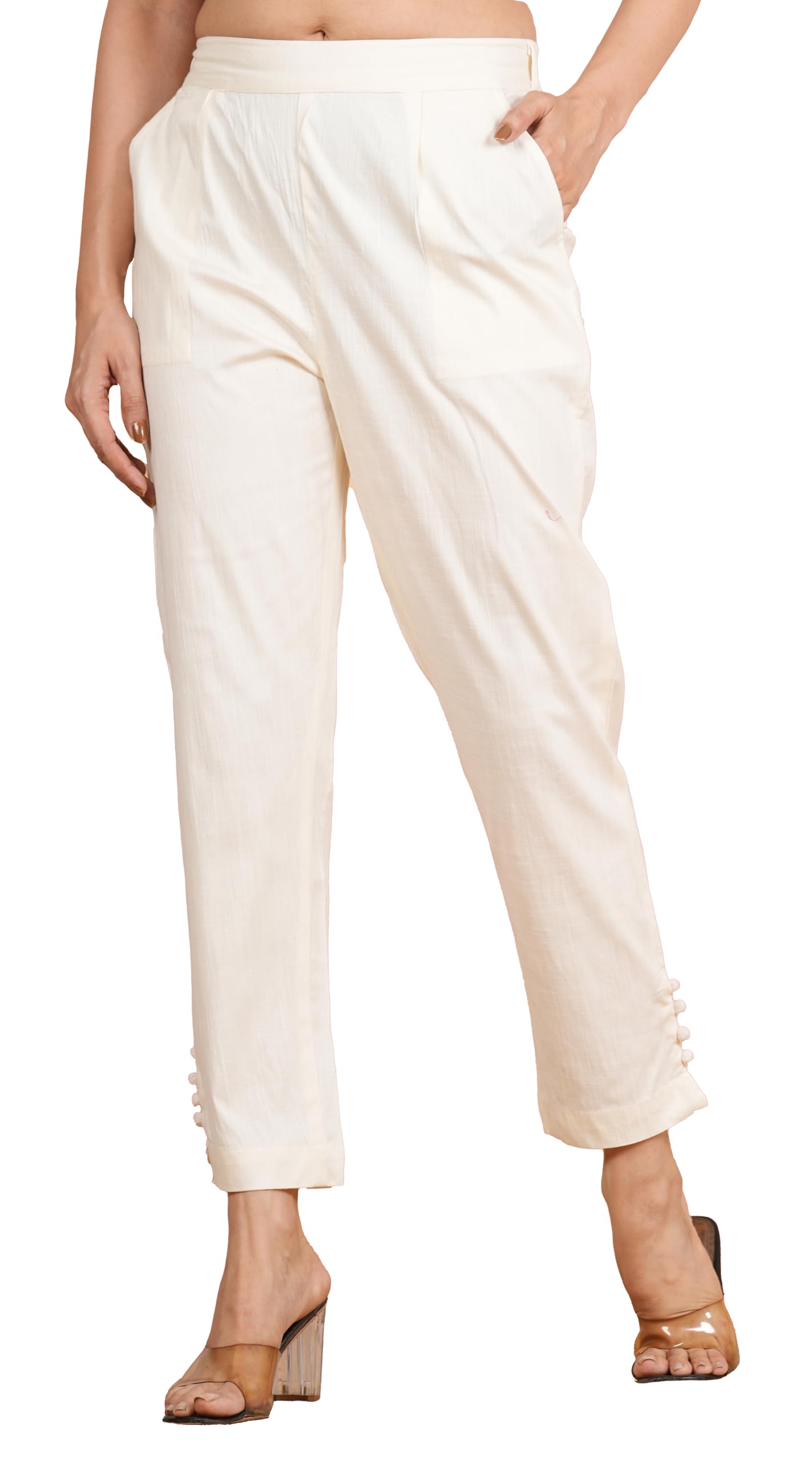 Women's Solid Lycra Trouser Regular Pants