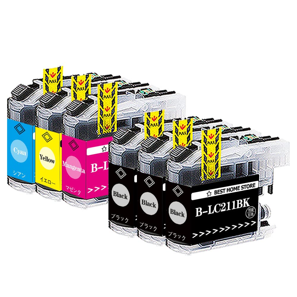 Amazon.co.jp: LC211-4PK (3BK/C/M/Y) 6本セット ブラザーLC211互換