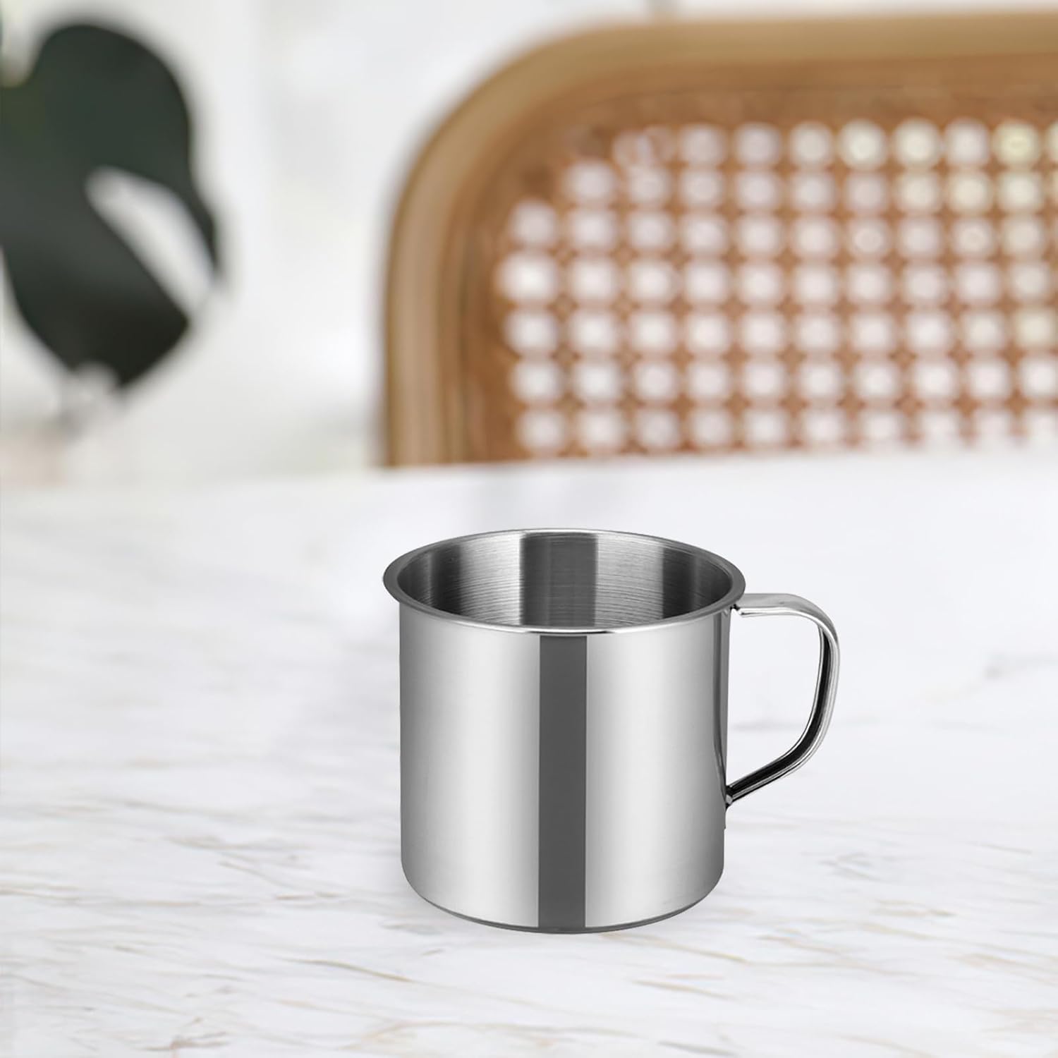 STOBOK 5Pcs Stainless Steel Coffee Cup with Handle Double Walled Mugs Metal Camping Cup for Keep Drinks Hot or Cold