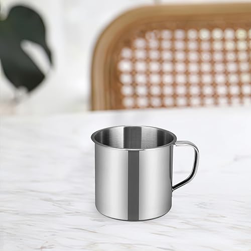 Miniatura 8 de STOBOK 5 tazas de café de acero inoxidable con asa de doble pared tazas de metal para acampar para mantener bebidas calientes o frías