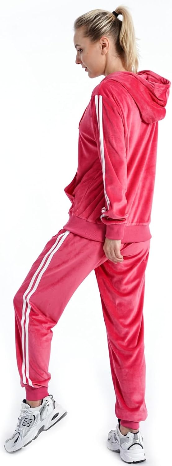 LeeHanTon Women's Tracksuits 2 Piece Outfit Zip Up Hoodie Sweatshirt and Jogger Pant Sweatsuits Set - Image 5