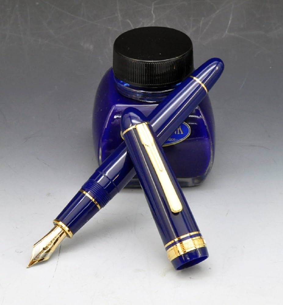 プレジデント　ブルー　プラチナ万年筆 中古)PLATINUM プラチナ 万年筆 プレジデント ブルー 細字（商品ID