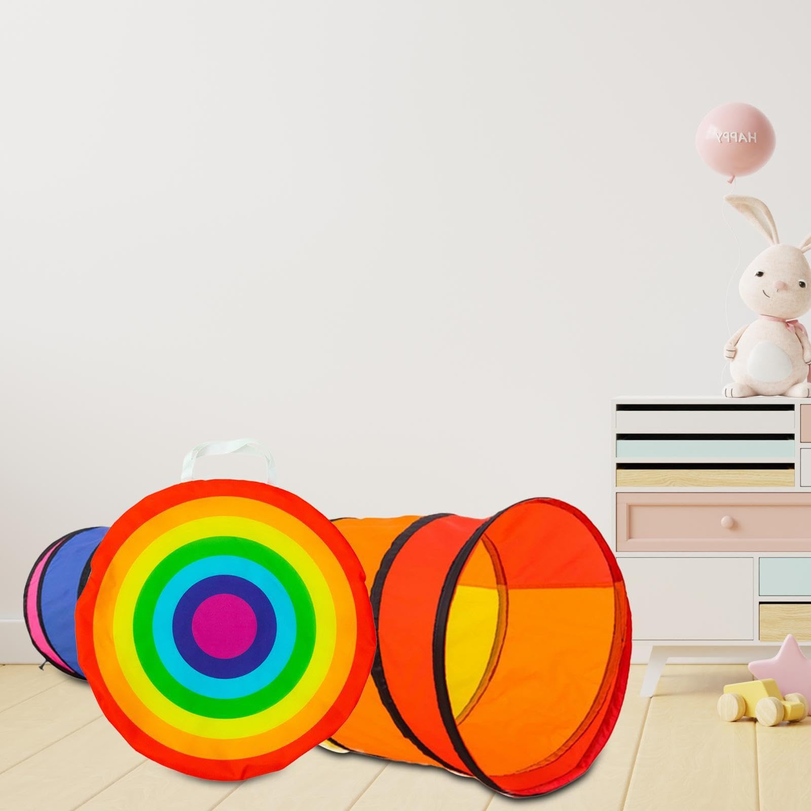 Baoblaze Spieltunnel für Kinder, Zeltspiel, bunt, faltbar, tragbar, Krabbeltunnel für Hunde, Katzen, Kinder, Jungen und Mädchen im Freien, mit Tragetasche
