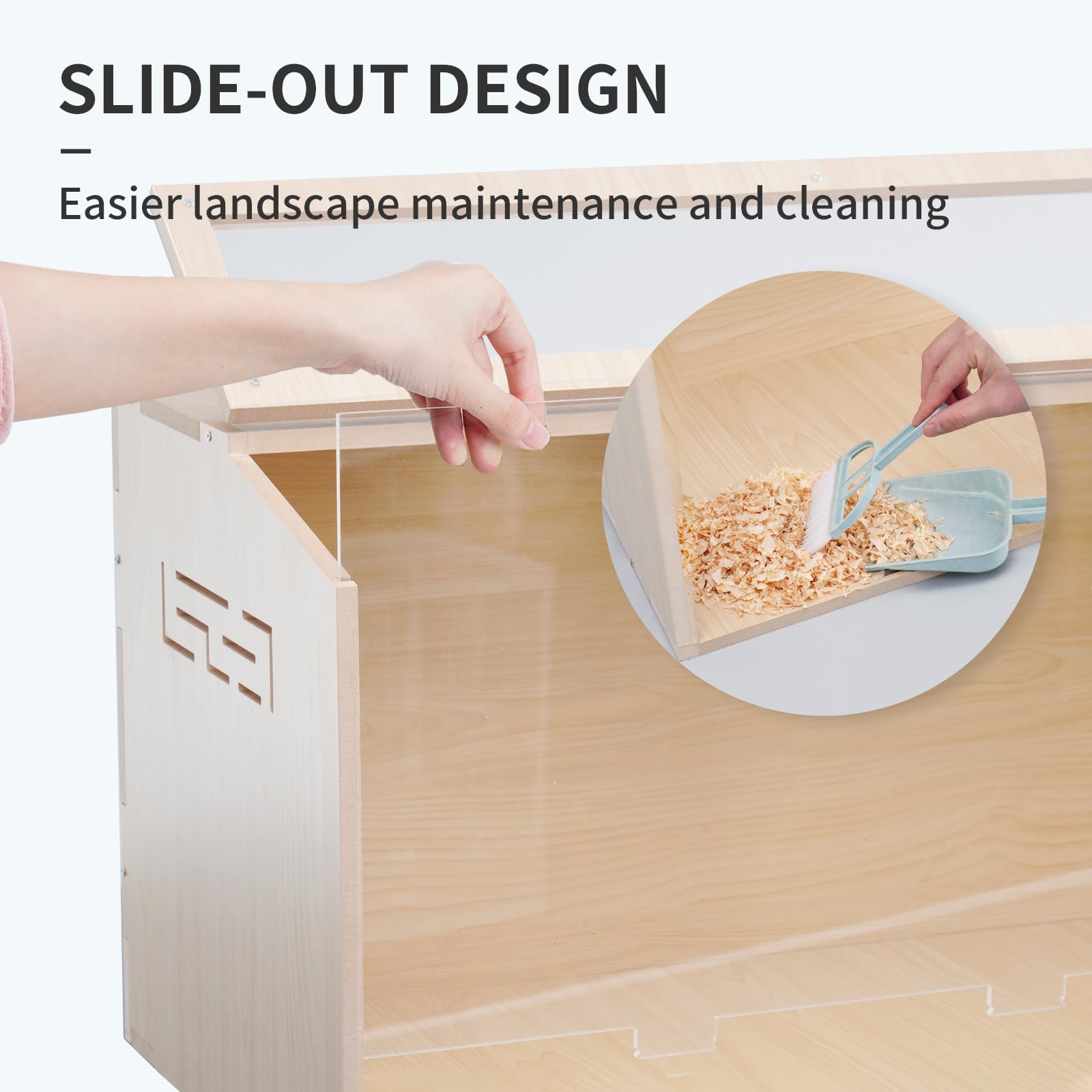 Jaula de madera para hámster de 31.5 pulgadas, hábitat grande, parte superior que se puede abrir, acrílico transparente para visión interior, ventilada, fácil de limpiar, para hámster sirio, hámster