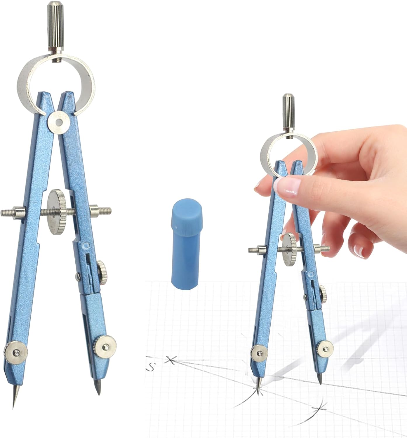 1Pcs Professional Compass Maths Precision Maths Compass for Kids and