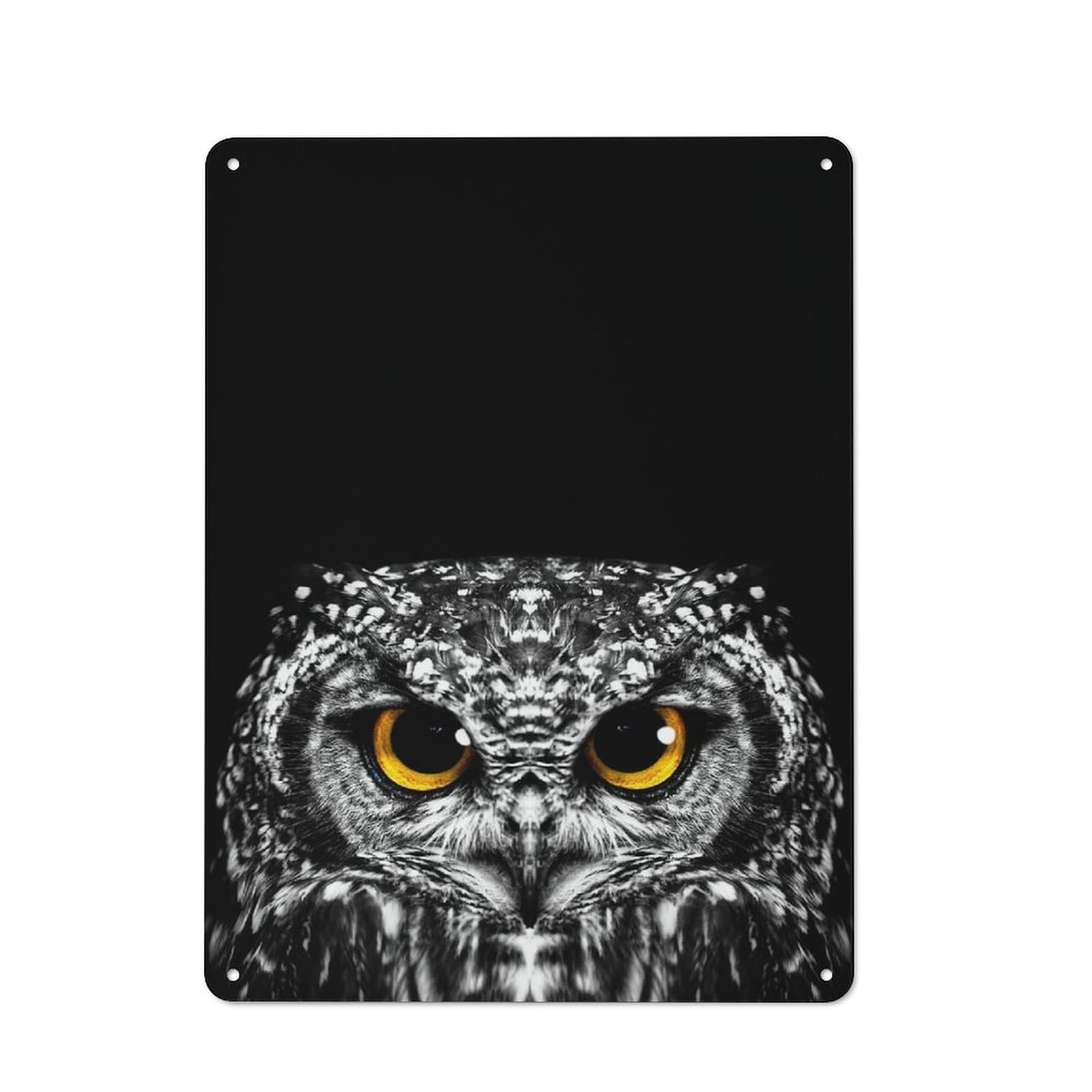 Junmoney Style-19 Cute Owl Head Garage Metal Sign 40X30cm, Weathered Look Shed Wall Plaque For Garage, Workshop, Shed Or Utility Room