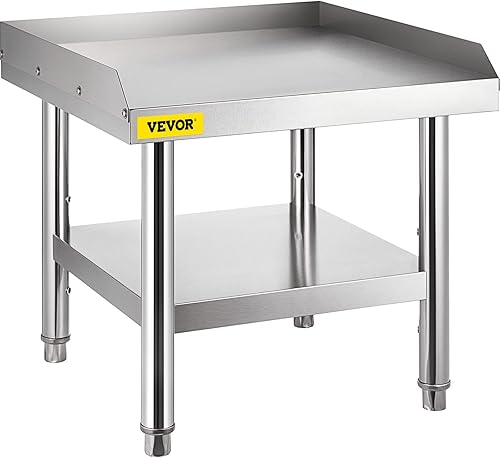 Miniatura 9 de VEVOR Soporte de Parrilla de Equipo de Acero Inoxidable, Mesa de Acero Inoxidable de 24 x 24 x 26 Pulgadas, Estaciones de Trabajo de Parrilla con