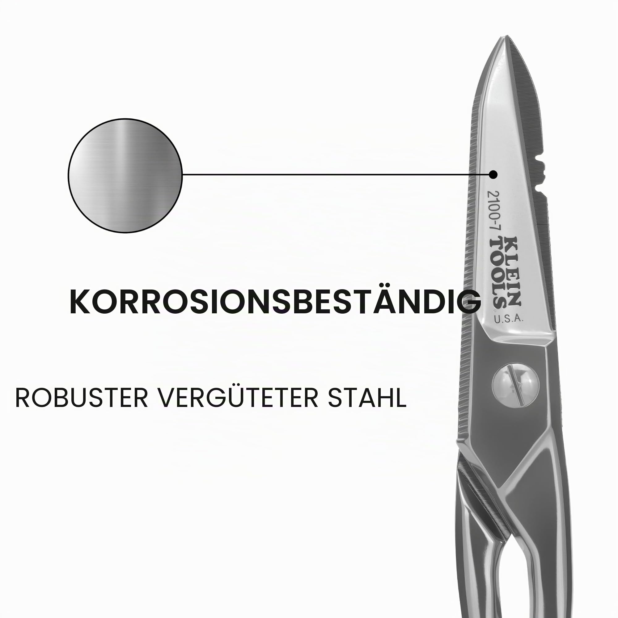 Klein Tools 2100-7 | Elektriker-Schere 190 mm | Präzise und langlebige Schere für Kabel und Draht | Profi-Werkzeug für Elektriker und Handwerker